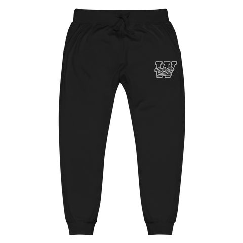 W Logo Embroidered Sweatsuit Bottom "Black/White"