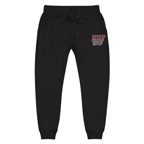 W Logo Embroidered Sweatsuit Bottom "Black/Red/White"