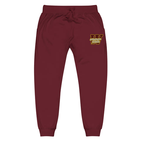 W Logo Embroidered Sweatsuit Bottom "Maroon/Yellow/White"