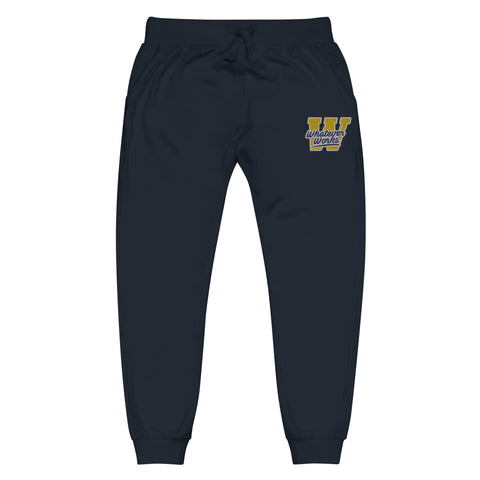 W Logo Embroidered Sweatsuit Bottom "Navy/Yellow/White"