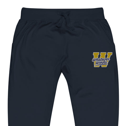 W Logo Embroidered Sweatsuit Bottom "Navy/Yellow/White"