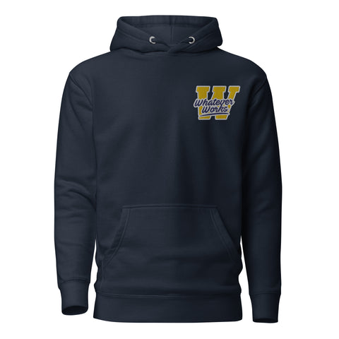 W Logo Embroidered Sweatsuit Top "Navy/Yellow/White"